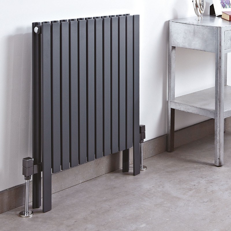 588mm x 800mm Axim Double Anthracite Floor Standing Radiator