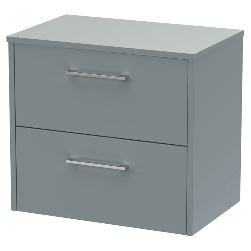 Juno 600mm Wall Hung Double Drawer Worktop Vanity Units