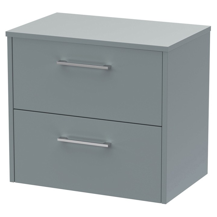 Juno 600mm Wall Hung Double Drawer Worktop Vanity Units