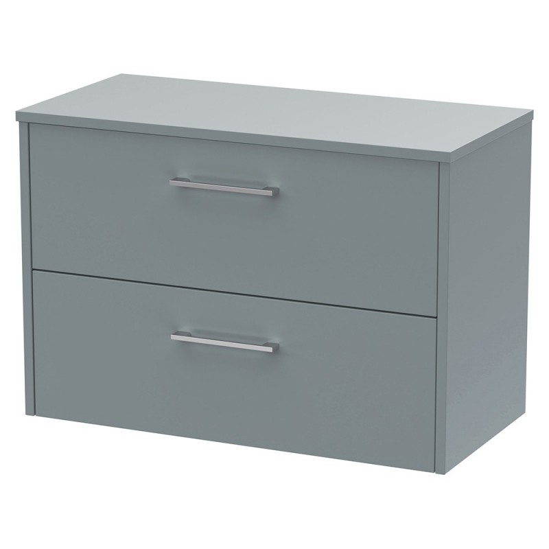 Juno 800mm Wall Hung Double Drawer Worktop Vanity Units