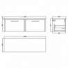 Juno 1200mm Wall Hung Drawer Worktop Vanity Units