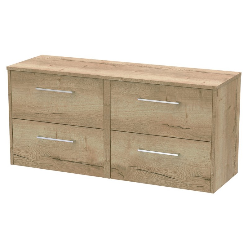 Juno 1200mm Wall Hung Double Drawer Worktop Vanity Units