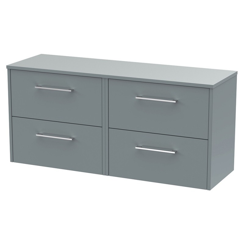 Juno 1200mm Wall Hung Double Drawer Worktop Vanity Units