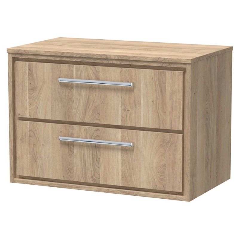 Lille 800mm Wall Hung Double Drawer Worktop Vanity Units