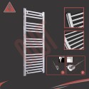 400mm (w) x 1000mm (h) Electric Straight Chrome Towel Rail (Single Heat or Thermostatic Option)