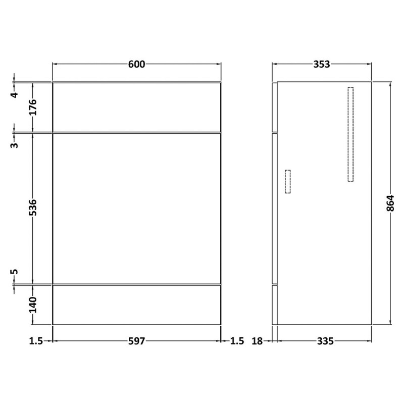 Fusion Fitted 600mm Full Depth WC Units