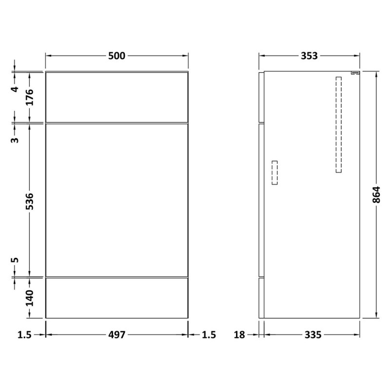 Fusion Fitted 500mm Full Depth WC Units