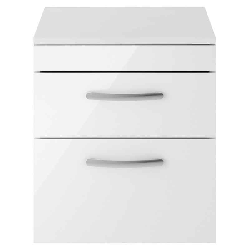 Athena 500mm Wall Hung Double Drawer Worktop Vanity Unit