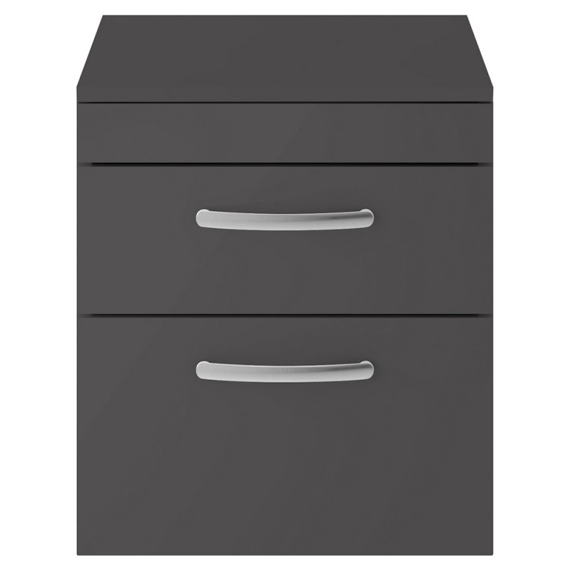 Athena 500mm Wall Hung Double Drawer Worktop Vanity Unit