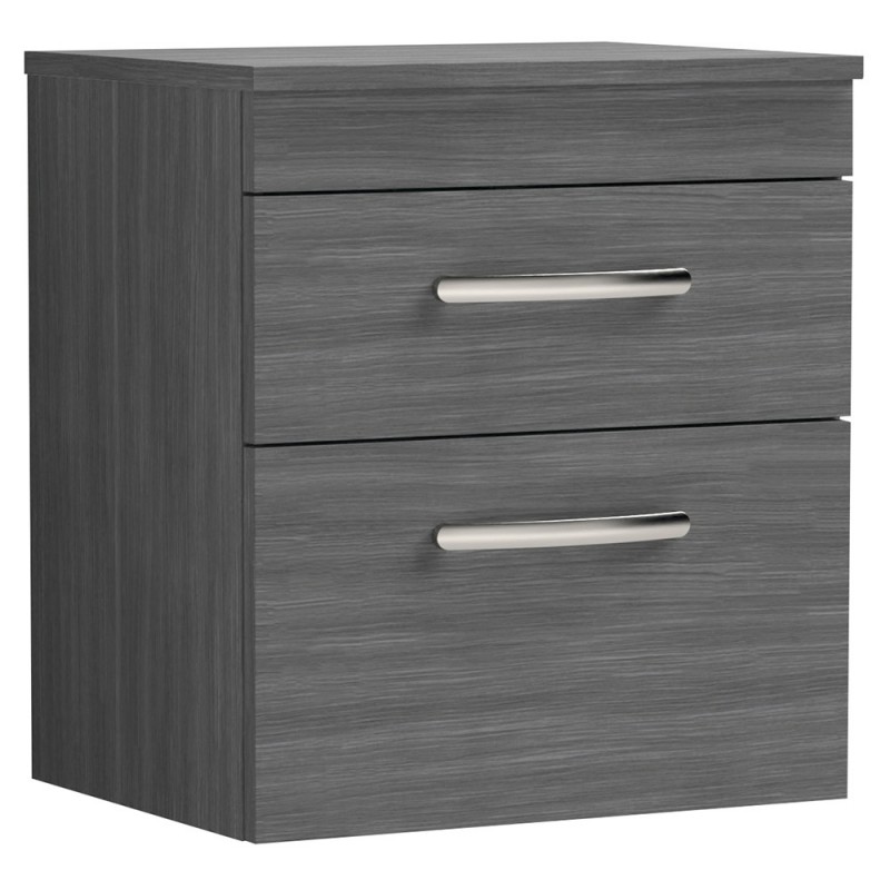 Athena 500mm Wall Hung Double Drawer Worktop Vanity Unit