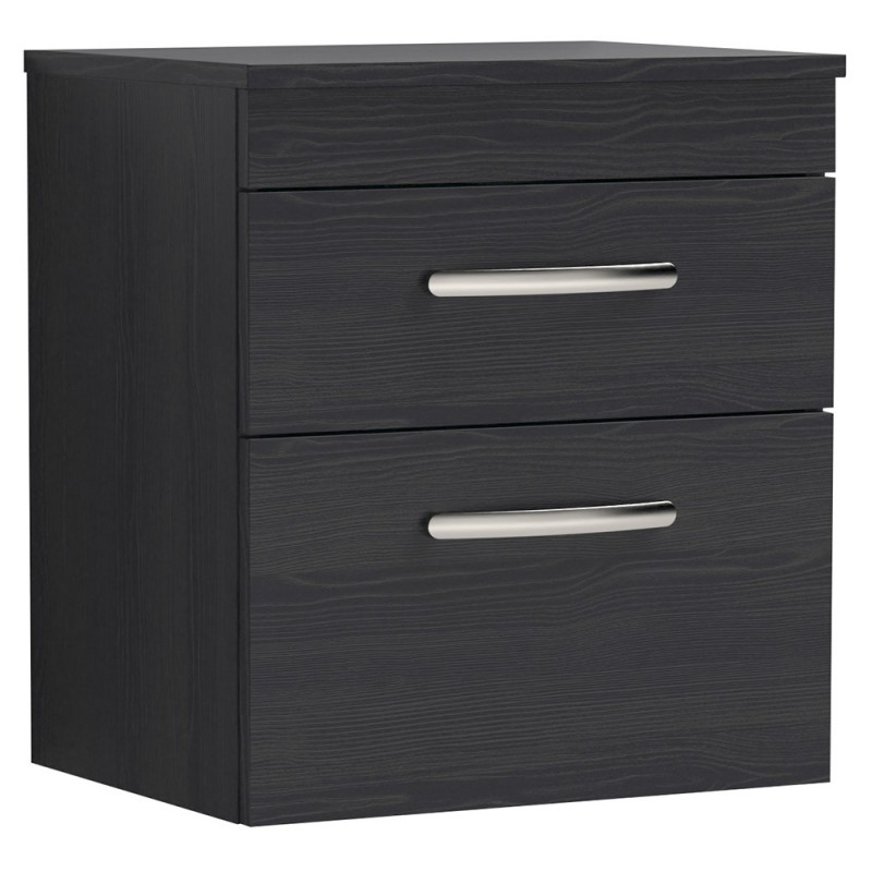 Athena 500mm Wall Hung Double Drawer Worktop Vanity Unit