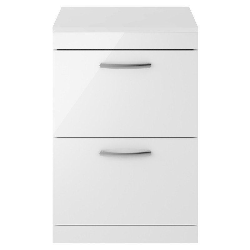 Athena 600mm Freestanding Double Drawer Worktop Vanity Unit