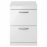 Athena 600mm Freestanding Double Drawer Worktop Vanity Unit