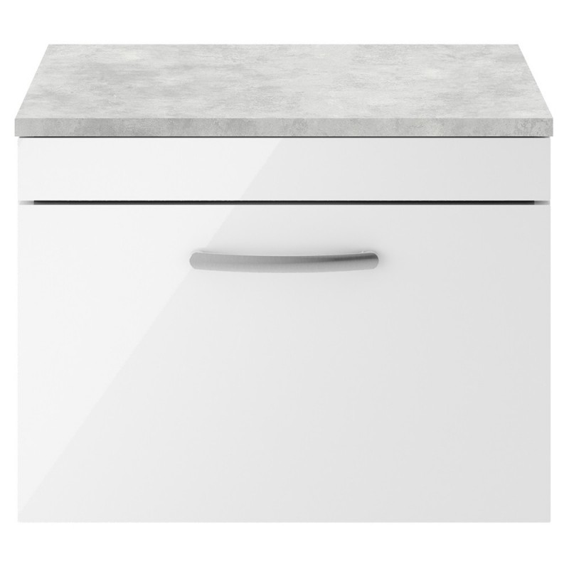 Athena 600mm Wall Hung Single Drawer Worktop Vanity Unit