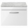 Athena 600mm Wall Hung Single Drawer Worktop Vanity Unit