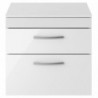 Athena 600mm Wall Hung Double Drawer Worktop Vanity Unit