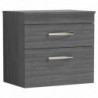 Athena 600mm Wall Hung Double Drawer Worktop Vanity Unit