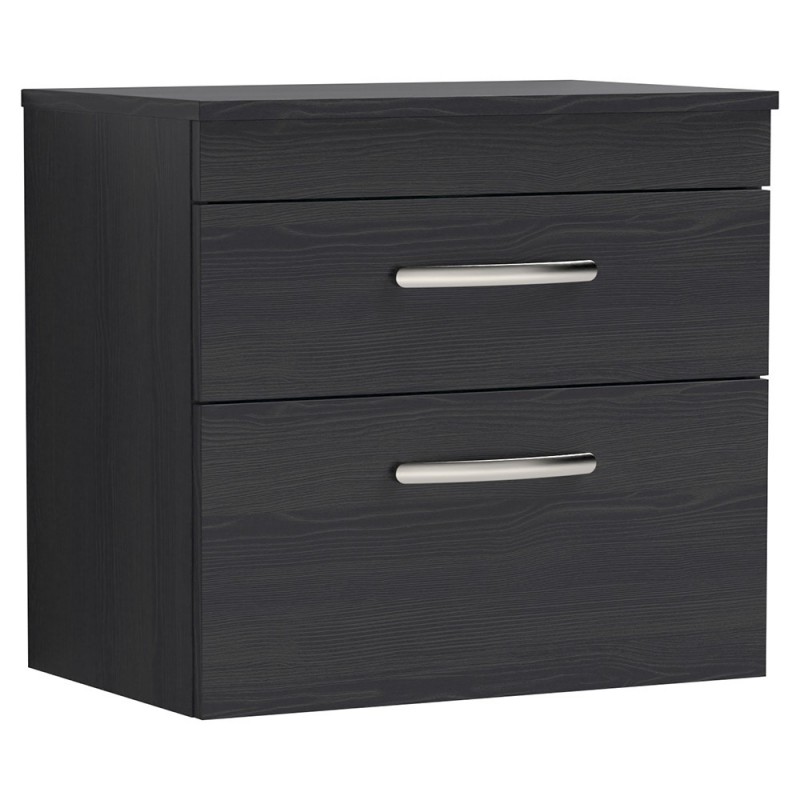 Athena 600mm Wall Hung Double Drawer Worktop Vanity Unit