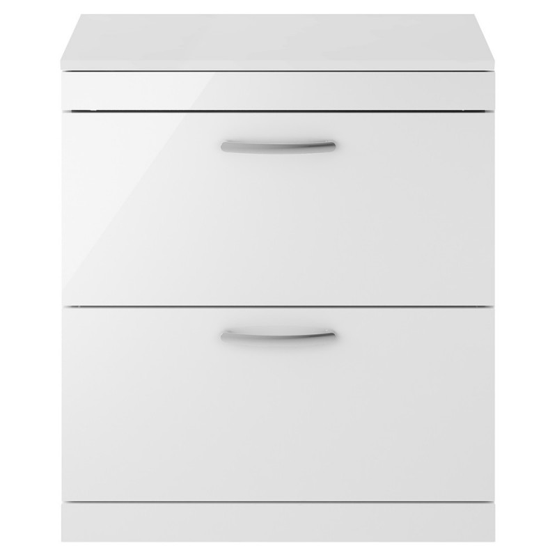 Athena 800mm Freestanding Double Drawer Worktop Vanity Unit