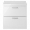 Athena 800mm Freestanding Double Drawer Worktop Vanity Unit