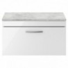 Athena 800mm Wall Hung Single Drawer Worktop Vanity Unit