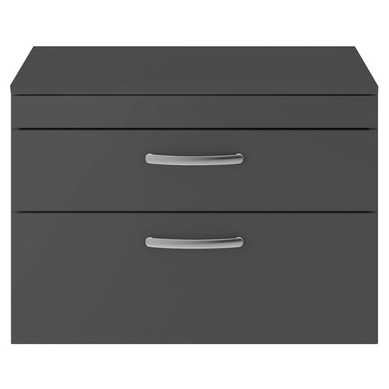 Athena 800mm Wall Hung Double Drawer Worktop Vanity Unit