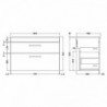 Athena 800mm Wall Hung Double Drawer Worktop Vanity Unit