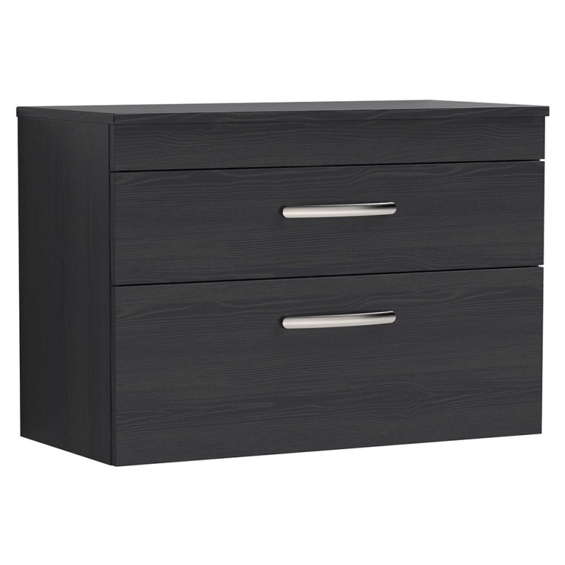 Athena 800mm Wall Hung Double Drawer Worktop Vanity Unit