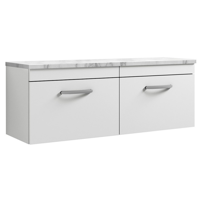 Athena 1200mm Wall Hung Double Drawer Worktop Vanity Unit