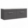 Athena 1200mm Wall Hung Double Drawer Worktop Vanity Unit