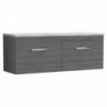 Athena 1200mm Wall Hung Double Drawer Worktop Vanity Unit