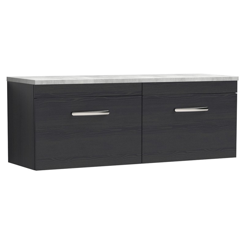 Athena 1200mm Wall Hung Double Drawer Worktop Vanity Unit