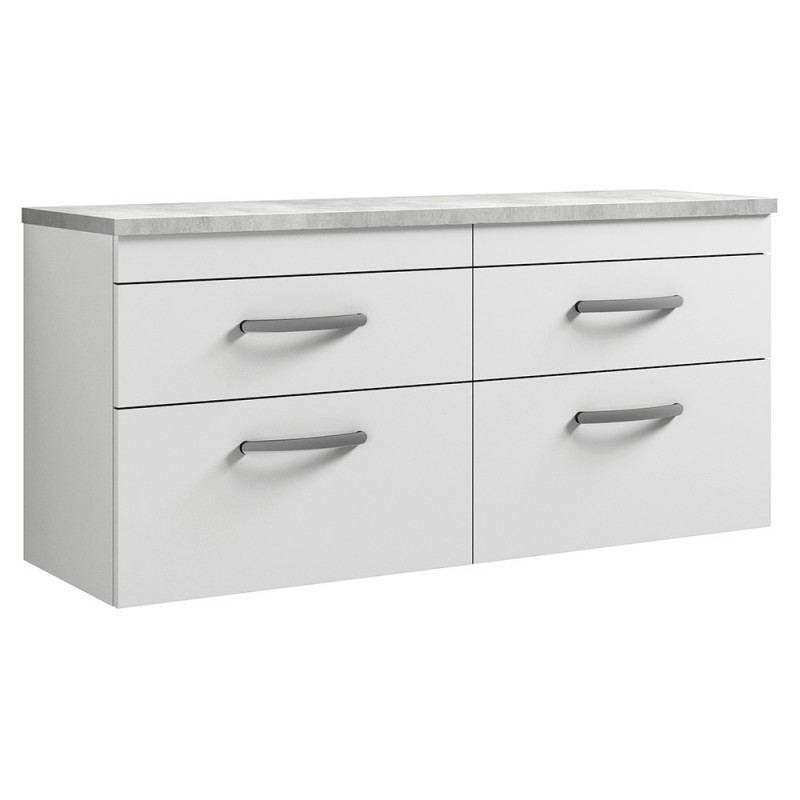 Athena 1200mm Wall Hung Four Drawer Worktop Vanity Unit