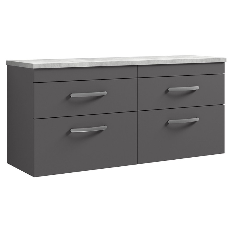 Athena 1200mm Wall Hung Four Drawer Worktop Vanity Unit