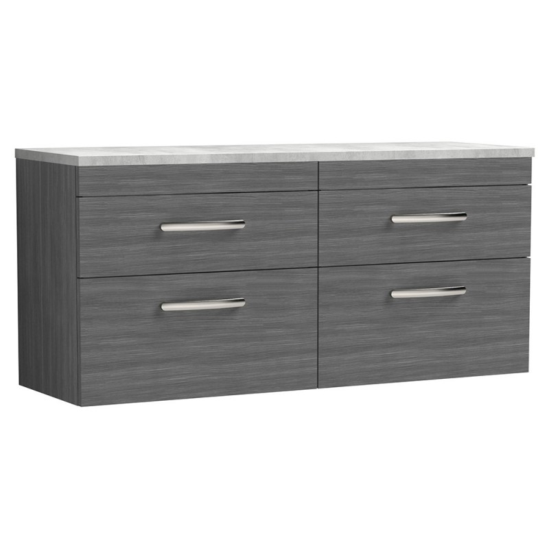 Athena 1200mm Wall Hung Four Drawer Worktop Vanity Unit