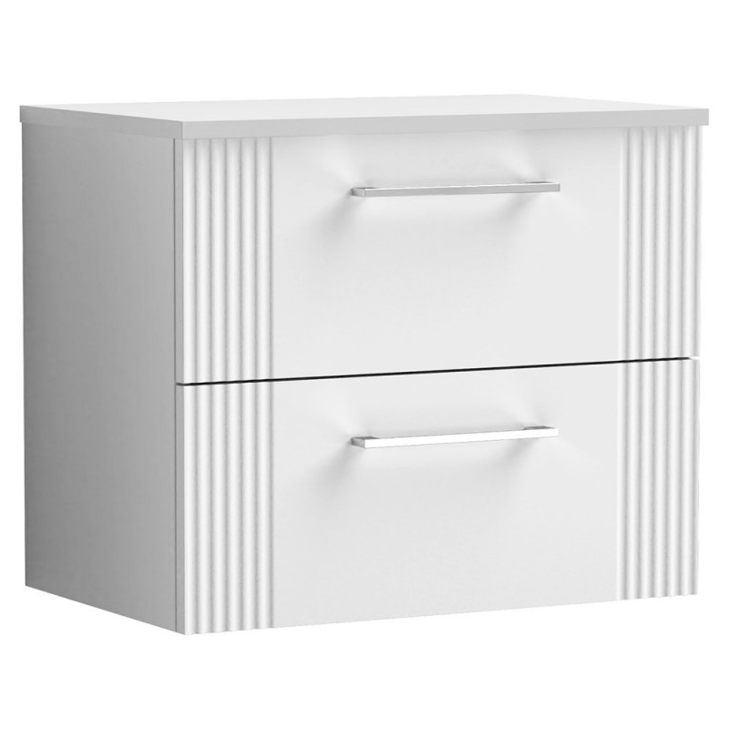 Deco 600mm Wall Hung Double Drawer Worktop Vanity Unit