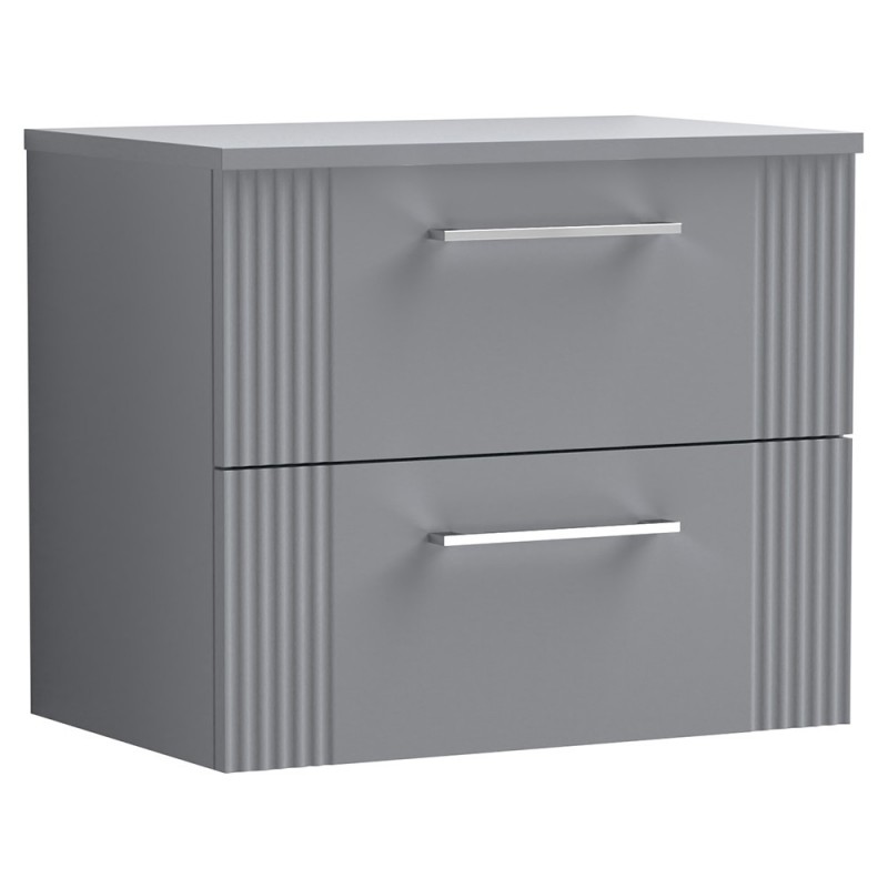 Deco 600mm Wall Hung Double Drawer Worktop Vanity Unit