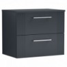 Deco 600mm Wall Hung Double Drawer Worktop Vanity Unit