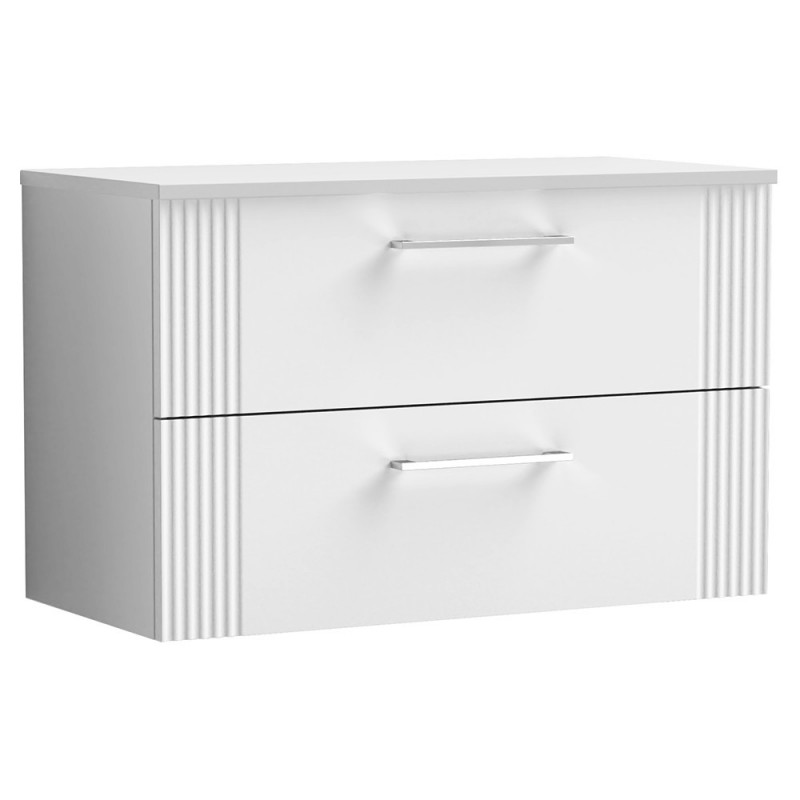 Deco 800mm Wall Hung Double Drawer Worktop Vanity Unit