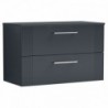 Deco 800mm Wall Hung Double Drawer Worktop Vanity Unit