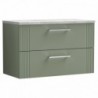 Deco 800mm Wall Hung Double Drawer Worktop Vanity Unit