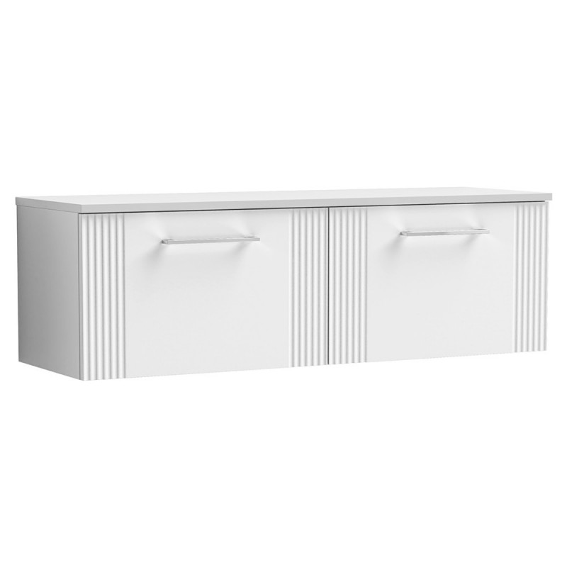 Deco 1200mm Wall Hung Double Drawer Worktop Vanity Unit