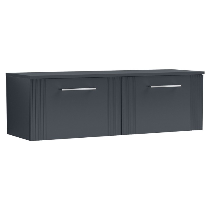 Deco 1200mm Wall Hung Double Drawer Worktop Vanity Unit