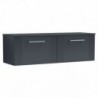 Deco 1200mm Wall Hung Double Drawer Worktop Vanity Unit