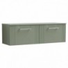 Deco 1200mm Wall Hung Double Drawer Worktop Vanity Unit