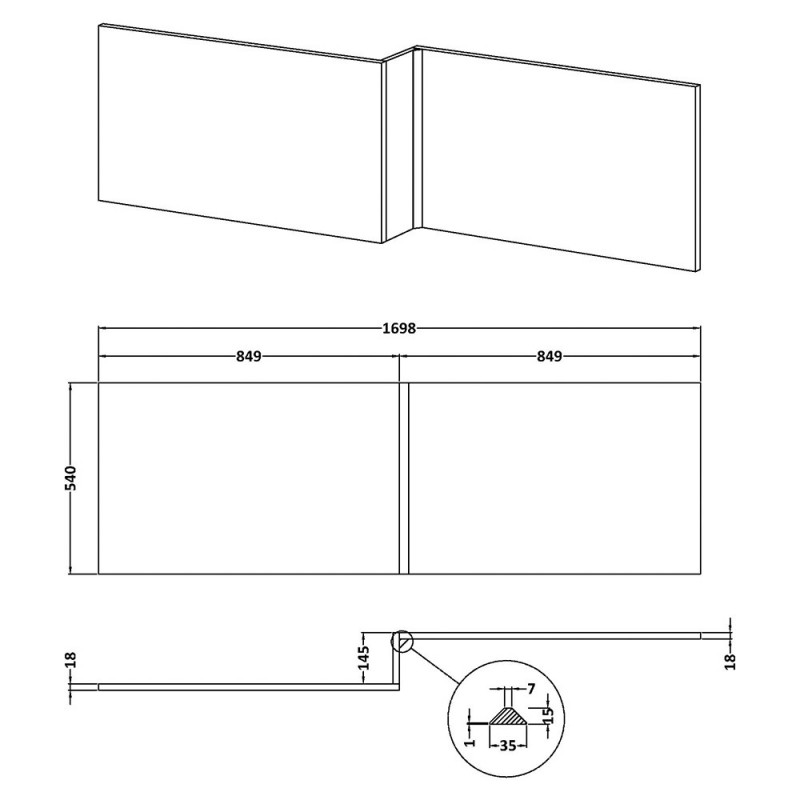 Nuie Shower Bath Panels