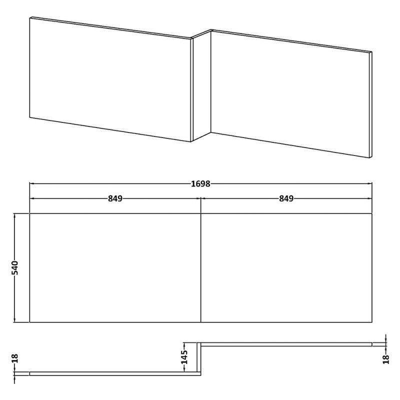 Nuie Waterproof PVC Shower Bath Panels