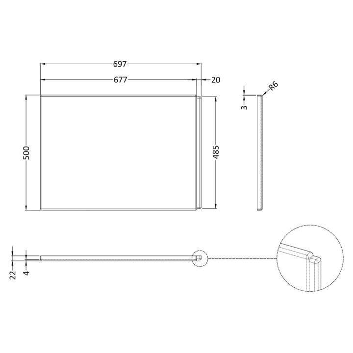 Nuie White Acrylic Square Shower Bath Front & End Panels - 5 Sizes