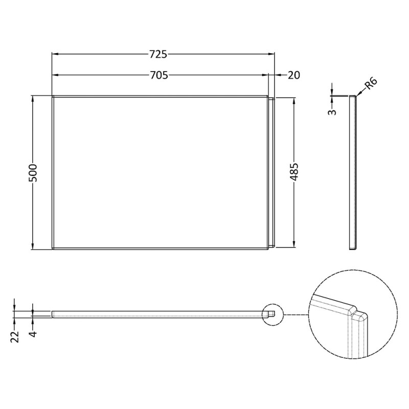 Nuie Acrylic B Shape Shower Bath Panels