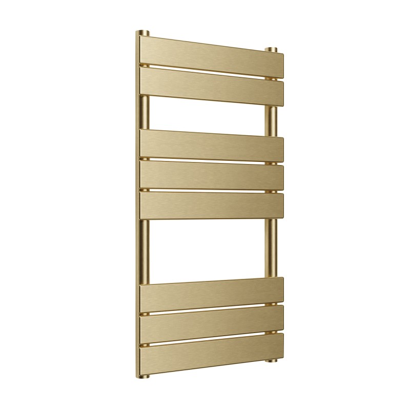 500mm (w) x 840mm (h) "Solaris" Brushed Brass Designer Towel Rail